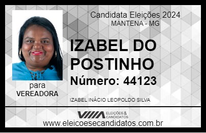 Candidato IZABEL DO POSTINHO 2024 - MANTENA - Eleições