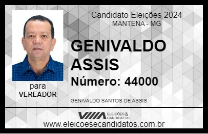 Candidato GENIVALDO ASSIS 2024 - MANTENA - Eleições