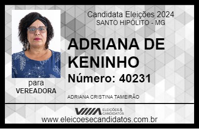 Candidato ADRIANA DE KENINHO 2024 - SANTO HIPÓLITO - Eleições