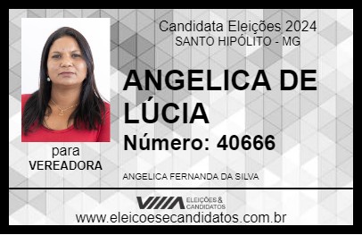 Candidato ANGELICA DE LÚCIA 2024 - SANTO HIPÓLITO - Eleições