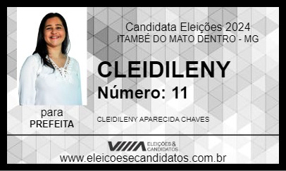 Candidato CLEIDILENY 2024 - ITAMBÉ DO MATO DENTRO - Eleições