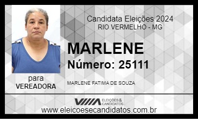 Candidato MARLENE DO COCAIS 2024 - RIO VERMELHO - Eleições