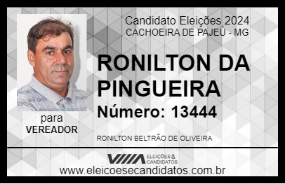 Candidato RONILTON DA PINGUEIRA 2024 - CACHOEIRA DE PAJEÚ - Eleições