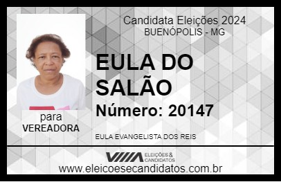 Candidato EULA DO SALÃO 2024 - BUENÓPOLIS - Eleições