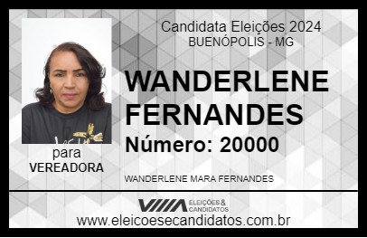 Candidato WANDERLENE FERNANDES 2024 - BUENÓPOLIS - Eleições