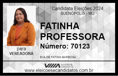 Candidato FATINHA PROFESSORA 2024 - BUENÓPOLIS - Eleições