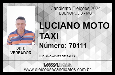 Candidato LUCIANO MOTO TAXI 2024 - BUENÓPOLIS - Eleições