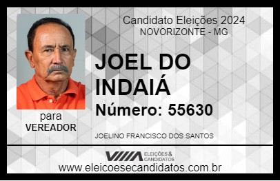 Candidato JOEL DO INDAIÁ  2024 - NOVORIZONTE - Eleições