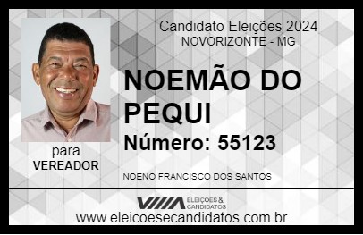 Candidato NOEMÃO DO PEQUI  2024 - NOVORIZONTE - Eleições