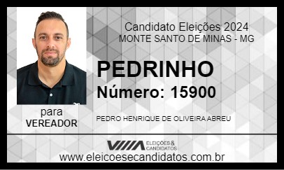 Candidato PEDRINHO 2024 - MONTE SANTO DE MINAS - Eleições