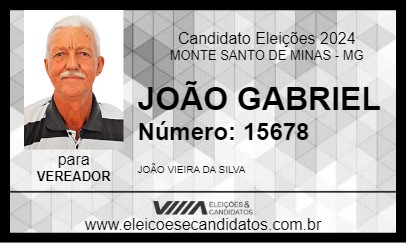 Candidato JOÃO GABRIEL  2024 - MONTE SANTO DE MINAS - Eleições