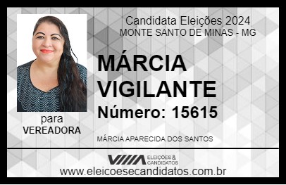 Candidato MÁRCIA VIGILANTE 2024 - MONTE SANTO DE MINAS - Eleições