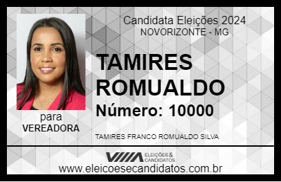 Candidato TAMIRES ROMUALDO 2024 - NOVORIZONTE - Eleições