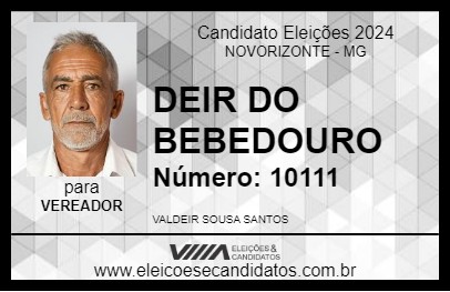 Candidato DEIR DO BEBEDOURO  2024 - NOVORIZONTE - Eleições