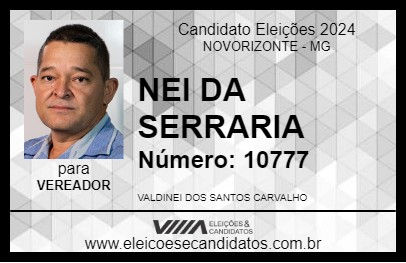 Candidato NEI DA SERRARIA 2024 - NOVORIZONTE - Eleições