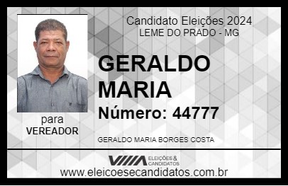 Candidato GERALDO MARIA 2024 - LEME DO PRADO - Eleições