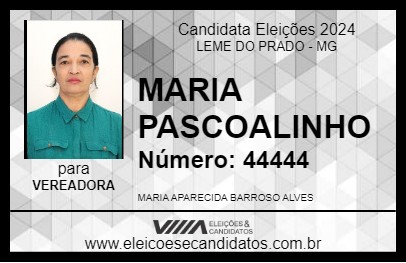 Candidato MARIA PASCOALINHO 2024 - LEME DO PRADO - Eleições