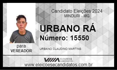 Candidato URBANO RÁ 2024 - MINDURI - Eleições