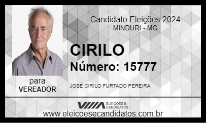 Candidato CIRILO 2024 - MINDURI - Eleições