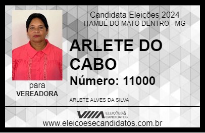 Candidato ARLETE DO CABO 2024 - ITAMBÉ DO MATO DENTRO - Eleições