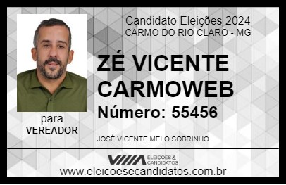 Candidato ZÉ VICENTE CARMOWEB 2024 - CARMO DO RIO CLARO - Eleições