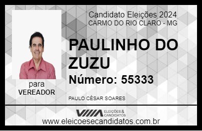 Candidato PAULINHO DO ZUZU 2024 - CARMO DO RIO CLARO - Eleições