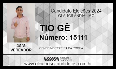 Candidato TIO GÊ 2024 - GLAUCILÂNDIA - Eleições