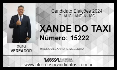 Candidato XANDE DO TAXI 2024 - GLAUCILÂNDIA - Eleições