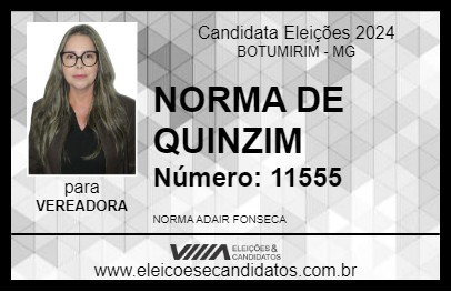 Candidato NORMA DE QUINZIM 2024 - BOTUMIRIM - Eleições