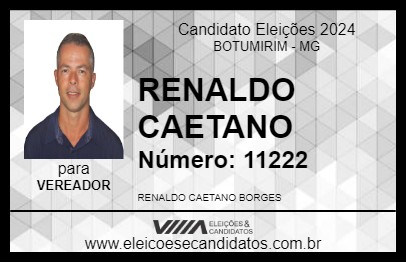 Candidato RENALDO CAETANO 2024 - BOTUMIRIM - Eleições