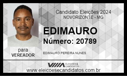 Candidato EDIMAURO 2024 - NOVORIZONTE - Eleições