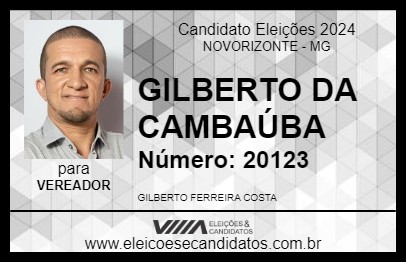 Candidato GILBERTO DA CAMBAÚBA 2024 - NOVORIZONTE - Eleições