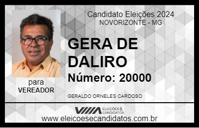 Candidato GERA DE DALIRO 2024 - NOVORIZONTE - Eleições