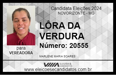 Candidato LÔRA DA VERDURA 2024 - NOVORIZONTE - Eleições