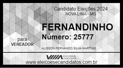 Candidato FERNANDINHO 2024 - NOVA LIMA - Eleições