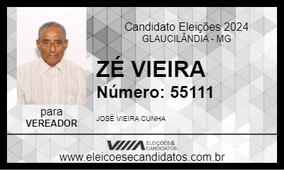 Candidato ZÉ VIEIRA 2024 - GLAUCILÂNDIA - Eleições