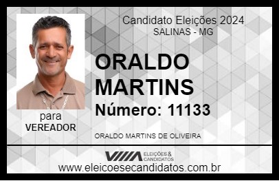 Candidato ORALDO MARTINS 2024 - SALINAS - Eleições