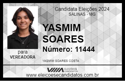 Candidato YASMIM SOARES 2024 - SALINAS - Eleições