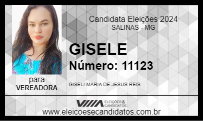 Candidato GISELE 2024 - SALINAS - Eleições