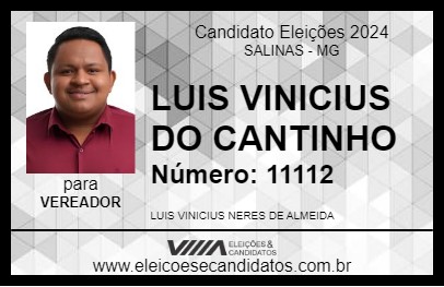 Candidato LUIS VINICIUS DO CANTINHO 2024 - SALINAS - Eleições