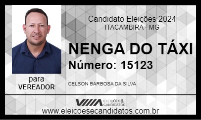 Candidato NENGA DO TÁXI 2024 - ITACAMBIRA - Eleições