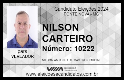 Candidato NILSON CARTEIRO 2024 - PONTE NOVA - Eleições