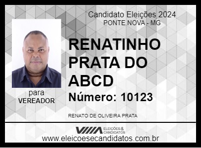 Candidato RENATINHO PRATA DO ABCD 2024 - PONTE NOVA - Eleições