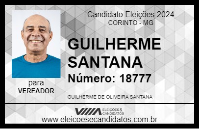 Candidato GUILHERME SANTANA 2024 - CORINTO - Eleições