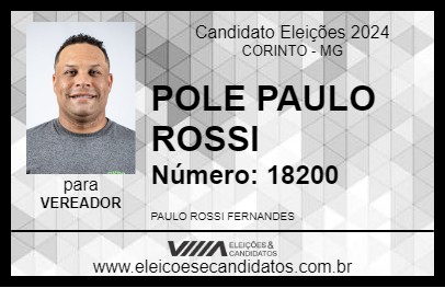 Candidato POLE PAULO ROSSI 2024 - CORINTO - Eleições