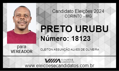 Candidato PRETO URUBU 2024 - CORINTO - Eleições