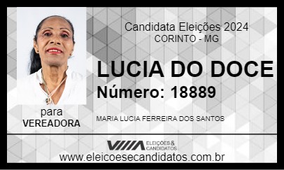 Candidato LUCIA DO DOCE 2024 - CORINTO - Eleições