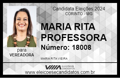 Candidato MARIA RITA PROFESSORA 2024 - CORINTO - Eleições