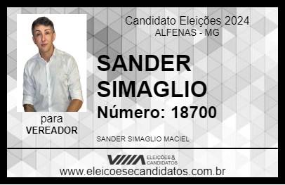 Candidato SANDER SIMAGLIO 2024 - ALFENAS - Eleições