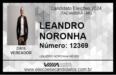 Candidato LEANDRO NORONHA 2024 - ITACAMBIRA - Eleições